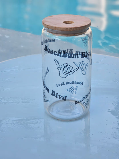 BeachBum Blvd 16 oz Clear glass