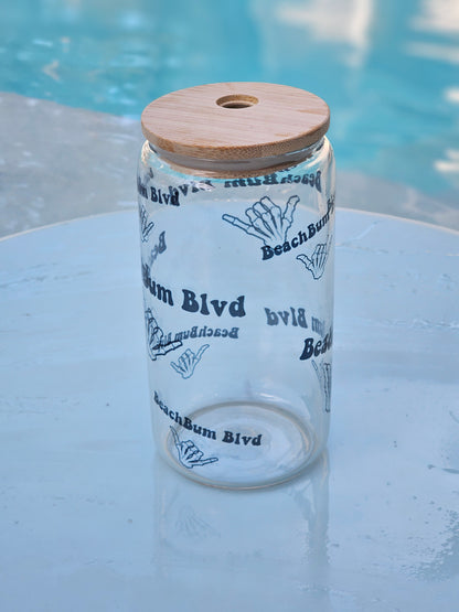 BeachBum Blvd 16 oz Clear glass