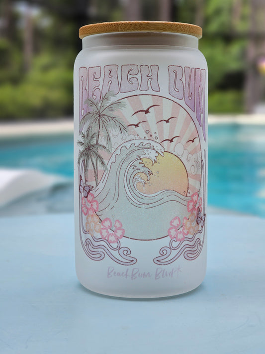 Avianna BeachBum 16 oz frosted glass