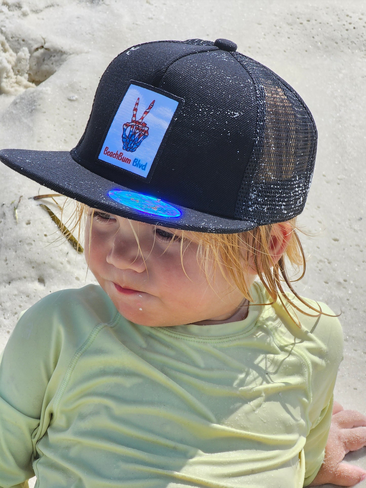 Patriotic BeachBum Blvd Mesh Snapback- Black